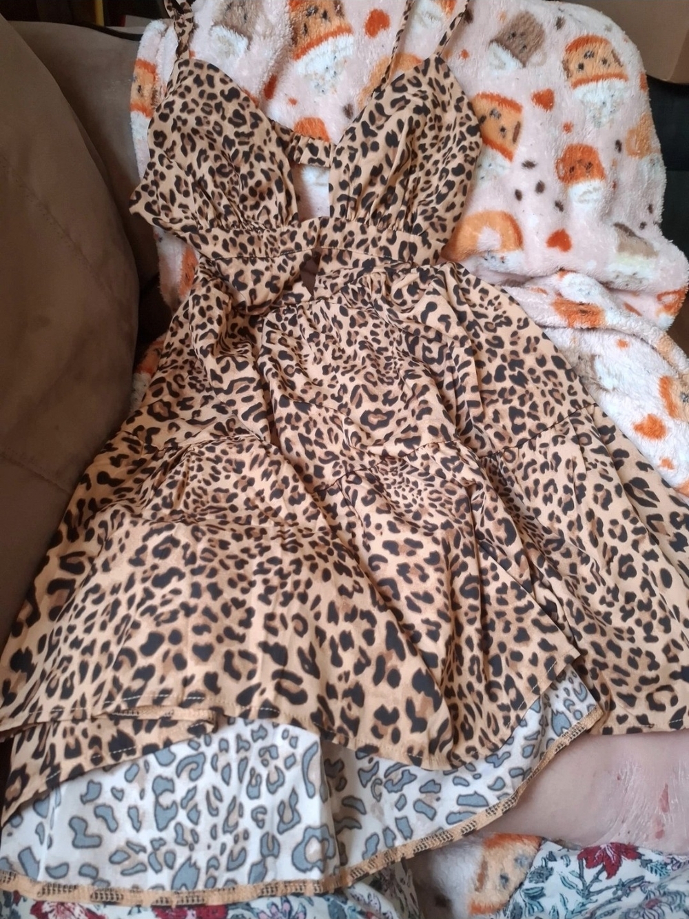 Leopard Print Tan Sundress